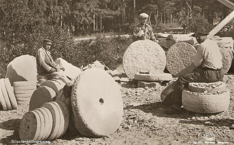 Gotland, Burgsvik, Slipstenstillverkning