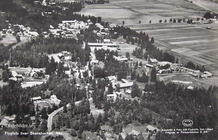 Vansbro, Flygfoto över Skansbacken, Nås