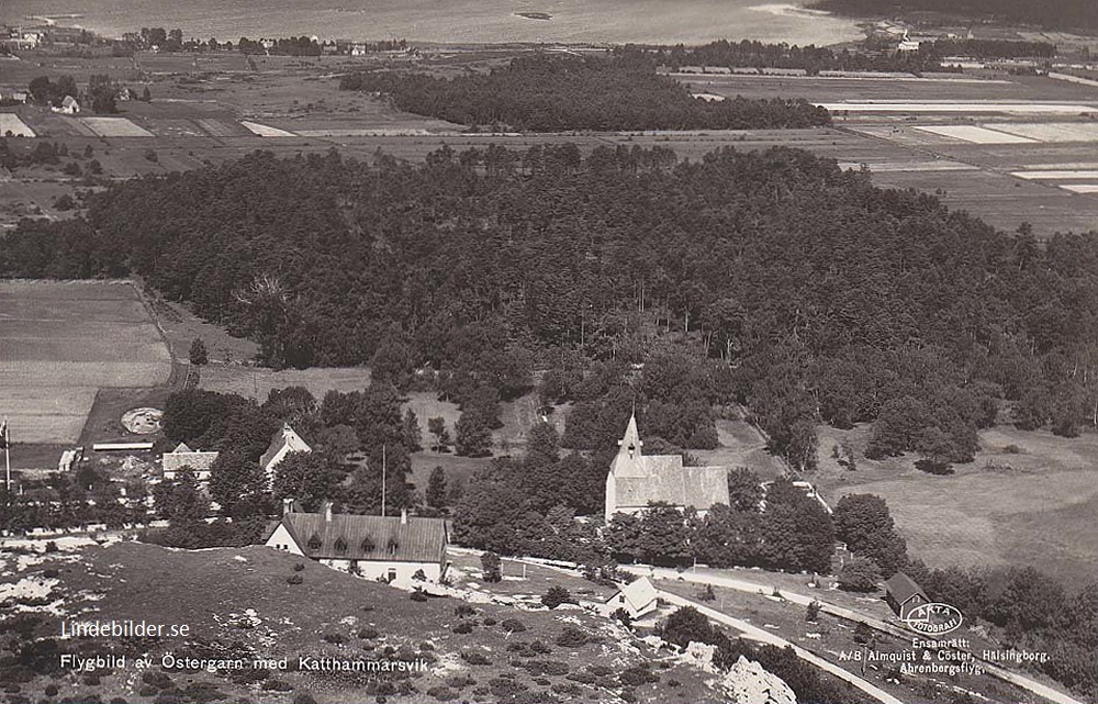 Flygbild av Östergarn med Katthammarsvik