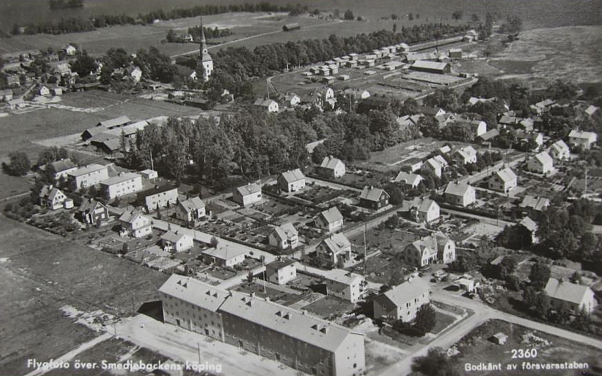 Flygfoto över Smedjebackens Köping