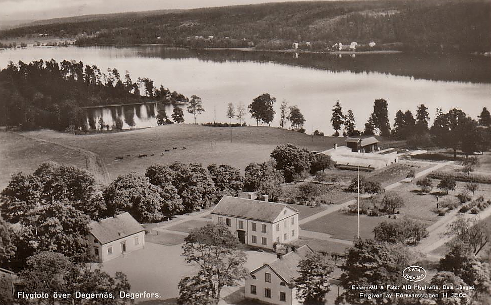 Flygfoto över Degernäs, Degerfors 1948