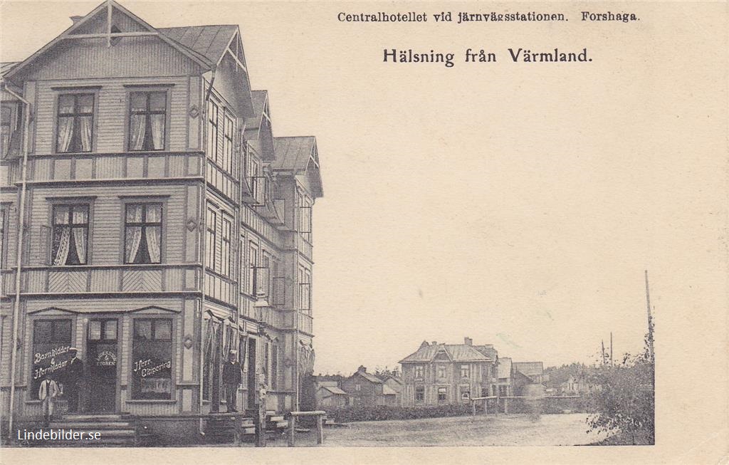 Ceentralhotellet vid Järnvägsstationen. Forshaga