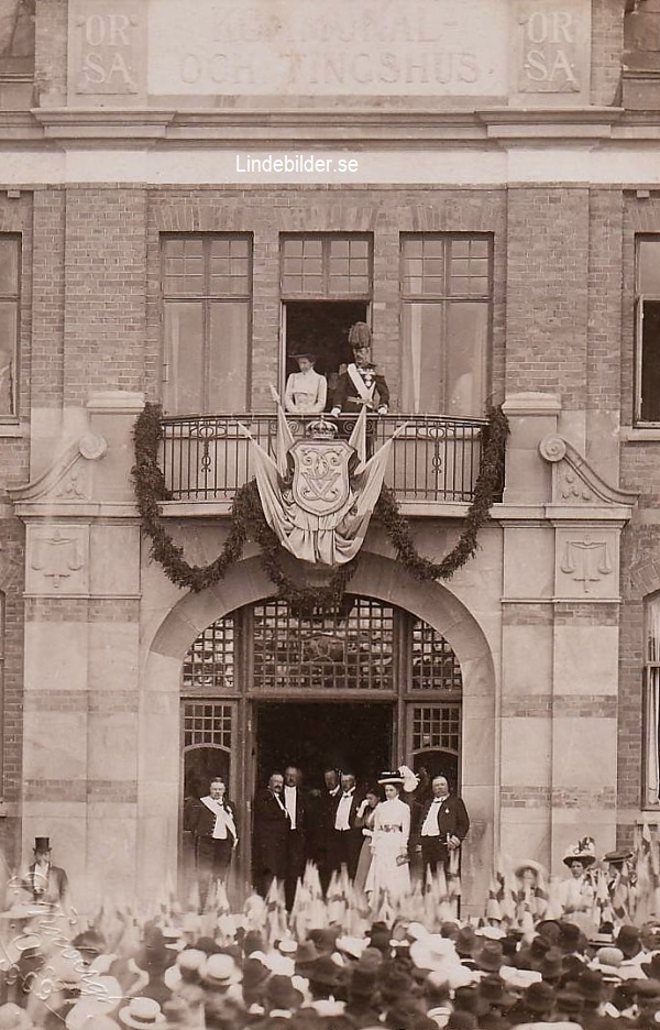Kungaparet inviger Järnvägen Orsa-Sveg 1909