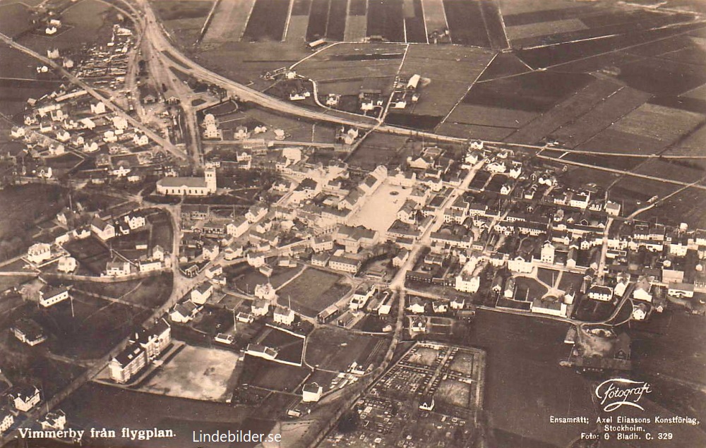 Vimmerby från flygplan 1934