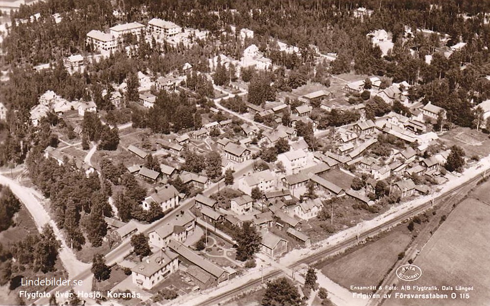 Flygfoto över Hosjö. Korsnäs