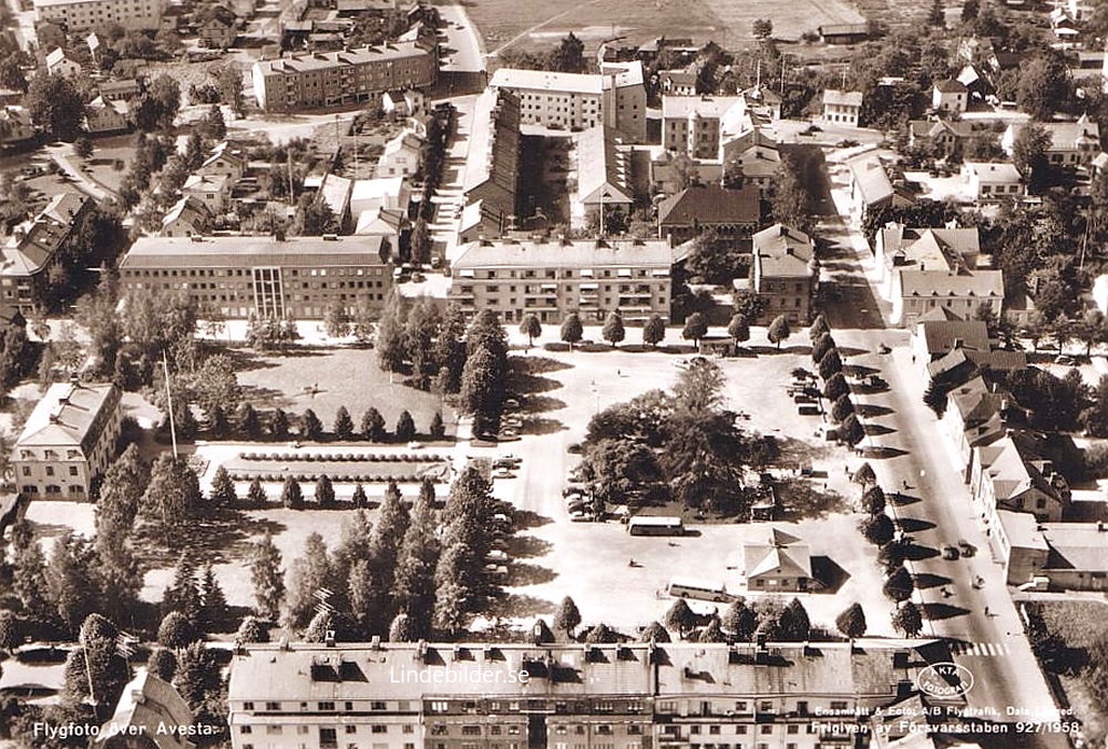 Flygfoto över Avesta 1958