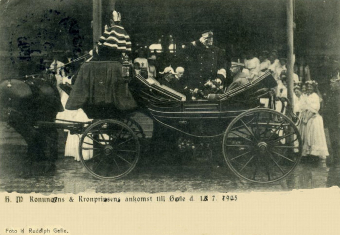 Kung Oscar, Gustaf V och Oscar Adolf i Gävle 1905