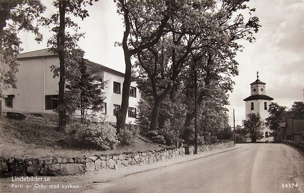 Parti av Osby med Kyrkan