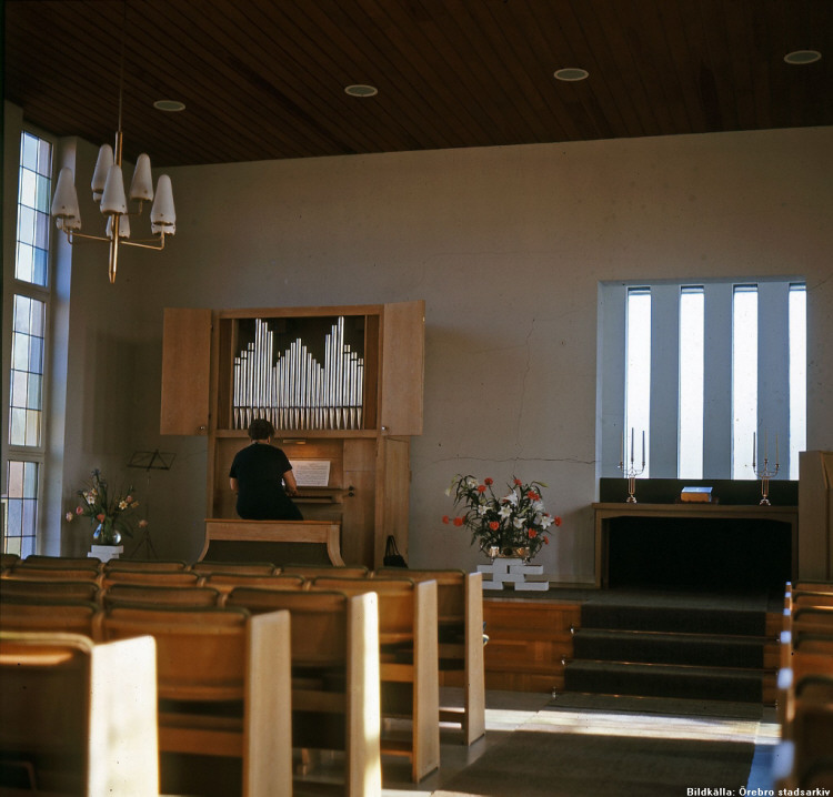 Nora, Nyhyttans Kyrka Interiör 1970