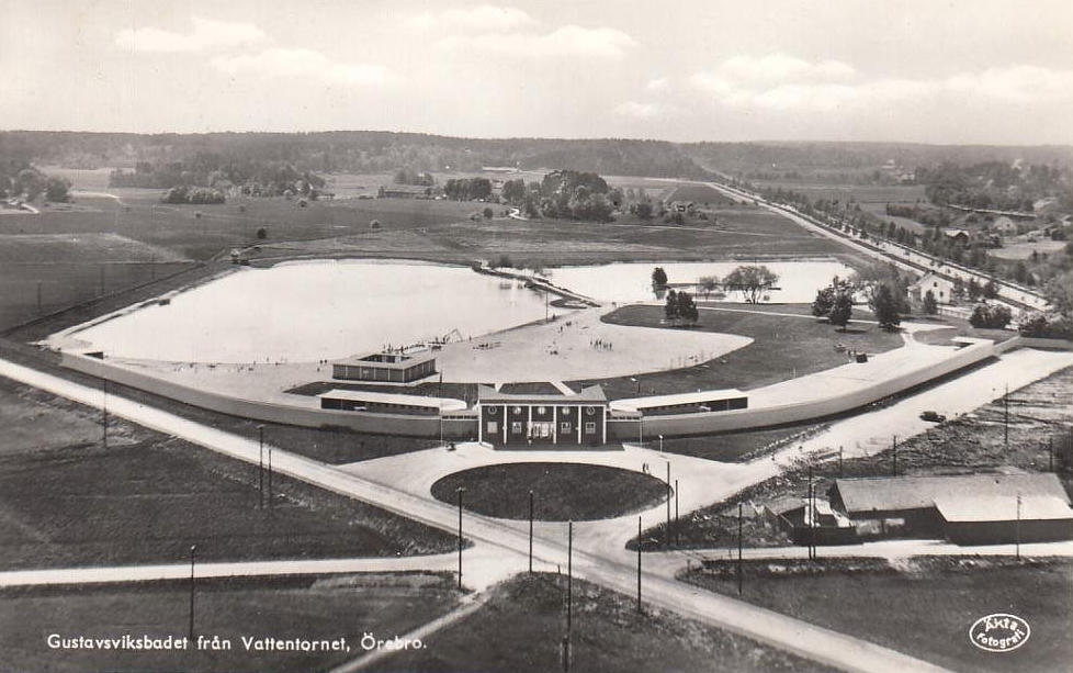 Gustavsviksbadet från Vattentornet, Örebro