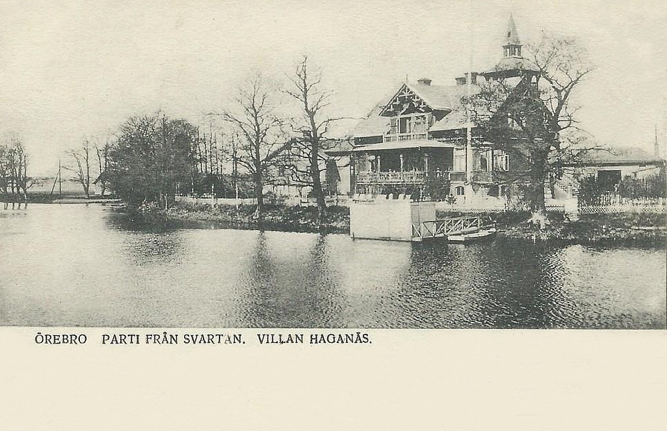 Örebro, Parti från Svartån, Villan Haganäs 1905