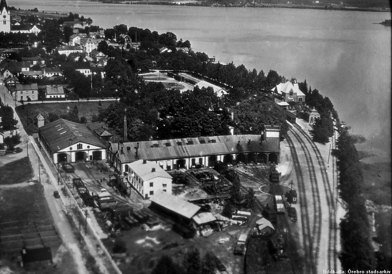 Nora, Flygfoto över Järnvägsstationen