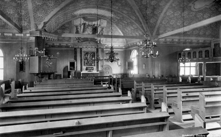 Hällefors Grythyttans Kyrka Interiör 1933