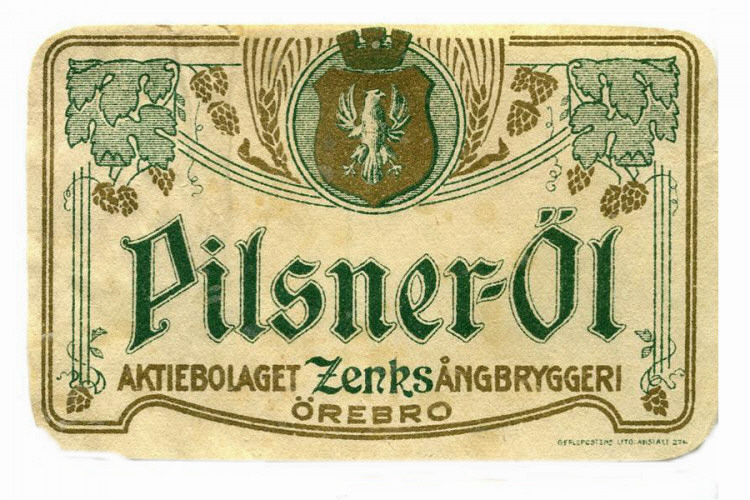 Örebro Bryggeri Zenks Ångbryggeri Pilsner Öl