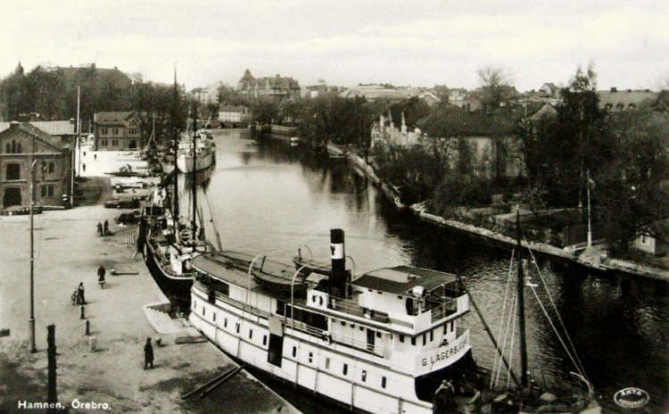 Örebro Hamnen.Båt G Lagerbjelke 1935