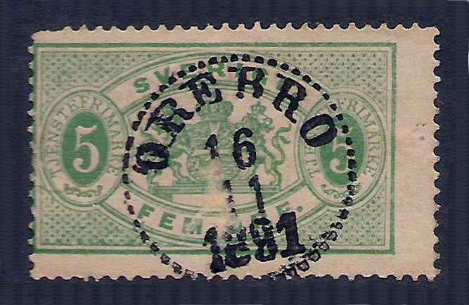 Örebro Frimärke 16/11 1881