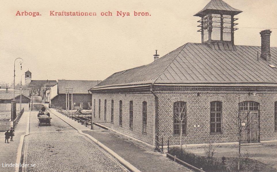 Arboga, Kraftstationen och nya Bron 1918