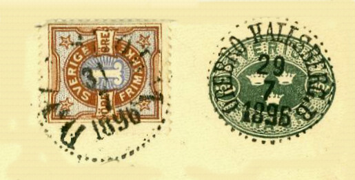 Hallsbergs  Frimärke 27/7 1896