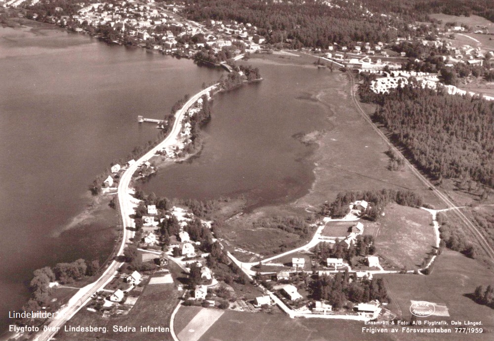 Flygfoto över Lindesberg, Södra infarten