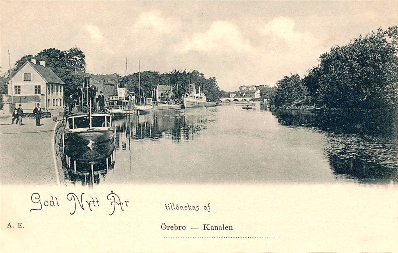 Godt Nytt År, Tillönskas af , Örebro Kanalen 1902