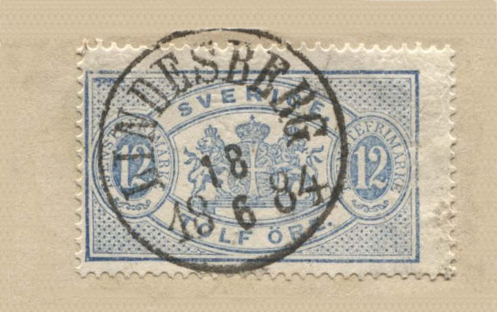 Lindesbergs Frimärke 18/6 1884