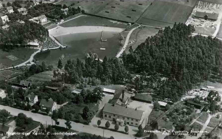 Flygfoto över Kumla,  Djupadalsbadet