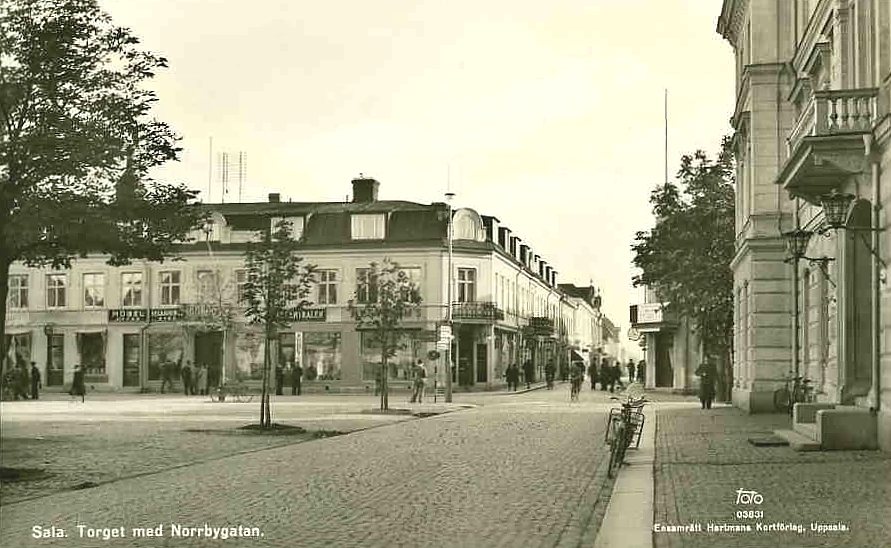 Sala,  Torget med Norrbygatan