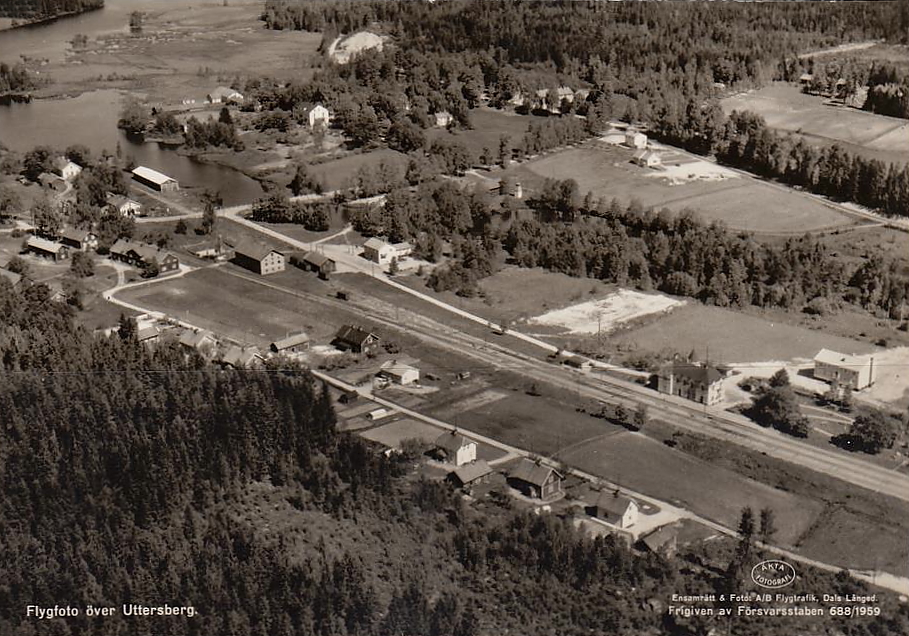 Skinnskatteberg, Flygfoto över Uttersberg 1959