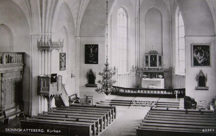 Skinnskatteberg Kyrkan Interiör 1952