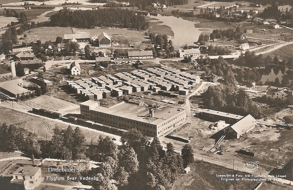 Flygfoto över Vedevåg 1951