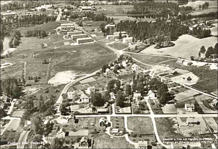 Flygfoto över Vedevåg 1963