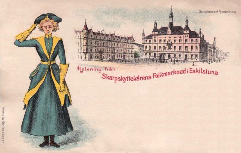 Eskilstuna, Helsning från Skarpskyttekårens Folkmarknad 1902