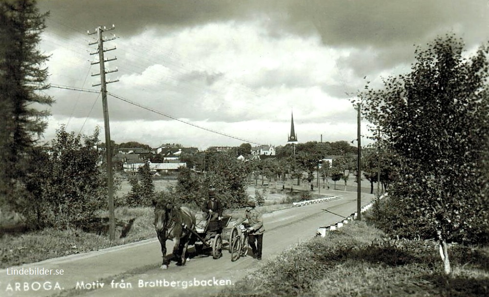 Arboga, Motiv från Brattbergsbacken 1946