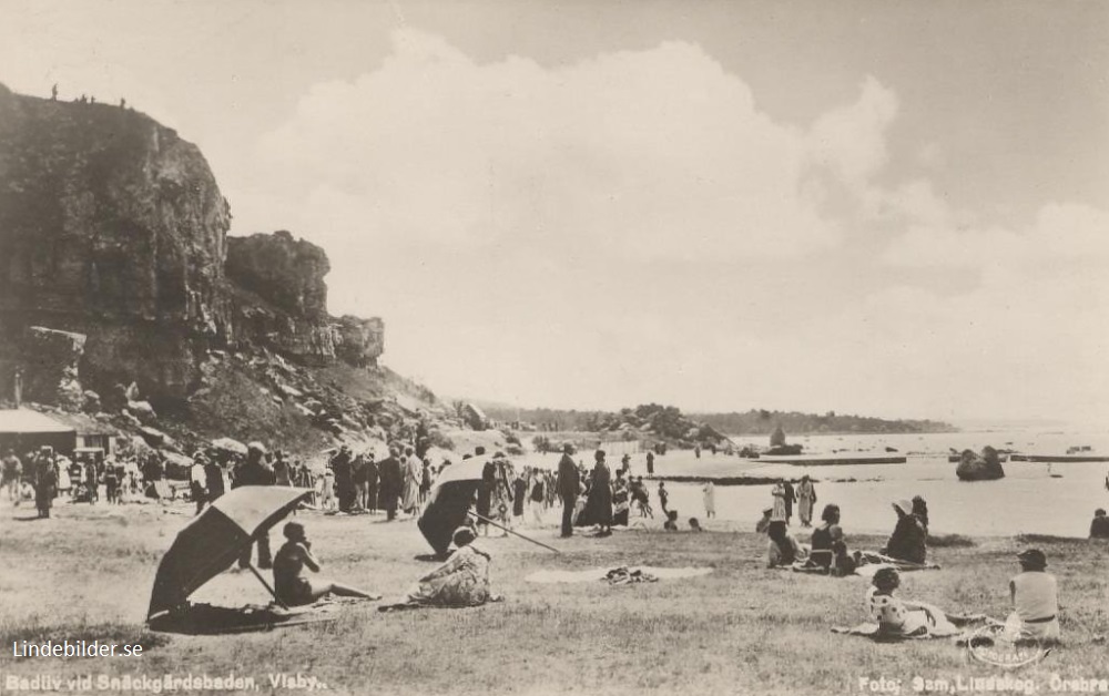 Gotland, Badliv vid Snäckgärdsbaden, Visby 1954