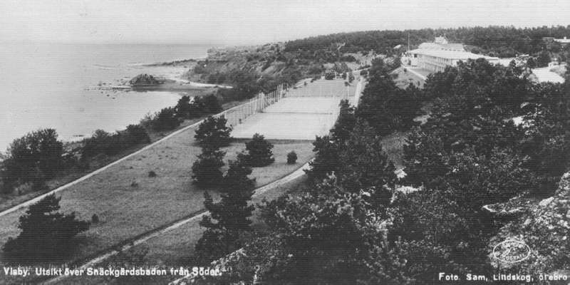 Gotland, Visby, Utsikt över Snäckgärdsbaden från söder