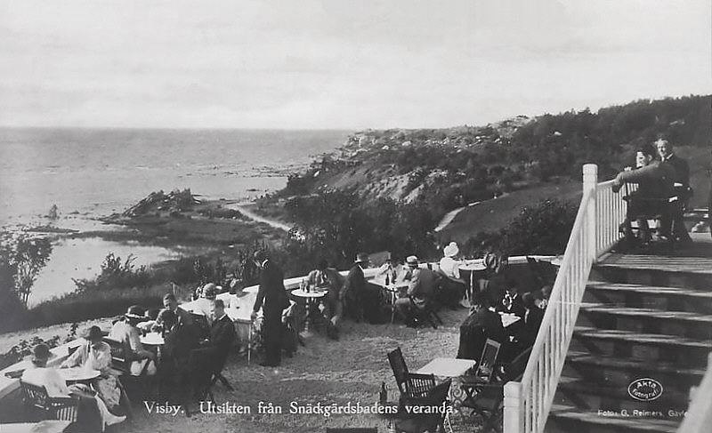 Gotland, Visby, Utsikten från Snäckgärdsbadens Veranda