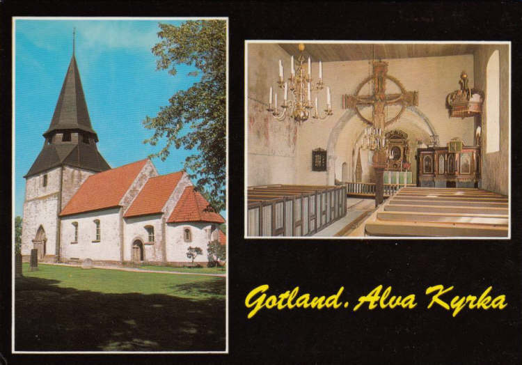 Gotland, Alva Kyrka   Vykort