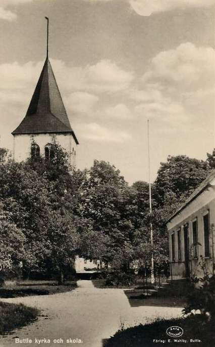 Gotland, Buttle Kyrka och Skola - Lindebilder från Lindesberg