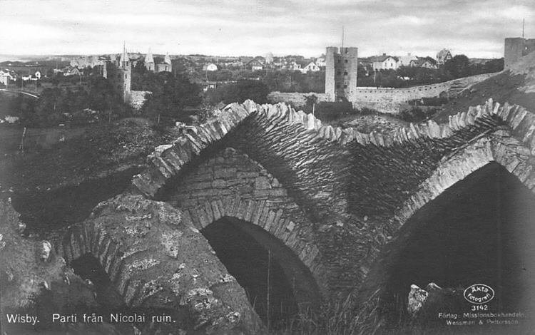 Gotland, Wisby Parti från St Nicolai Ruin