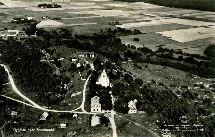 Gotland, Flygfoto över Stenkumla  1938