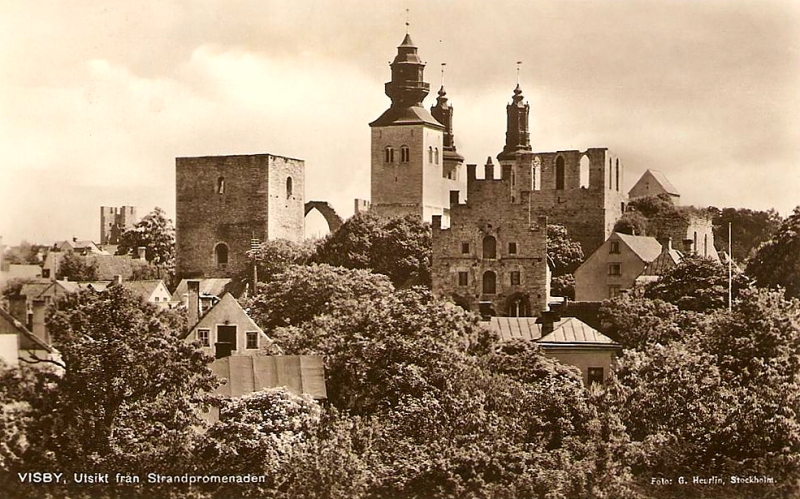 Gotland, Visby Utsikt från Strandpromenaden