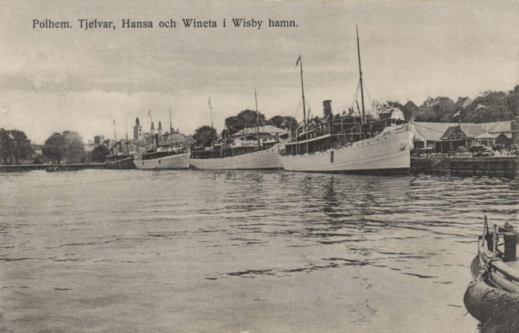 Gotland, Wisby Polhem, Tjelvar, Hansa och Wineta i Wisby Hamn