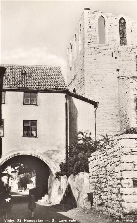 Gotland, Visby St Hansgatan m S Lars Ruin 1947