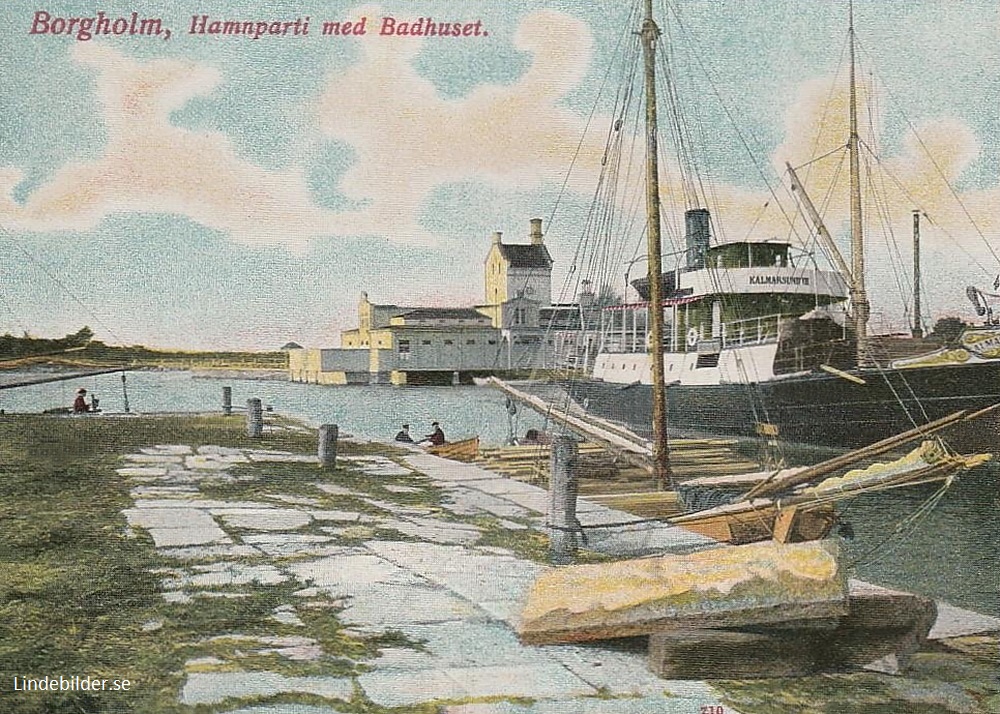 Borgholm, Hamnparti med Badhuset