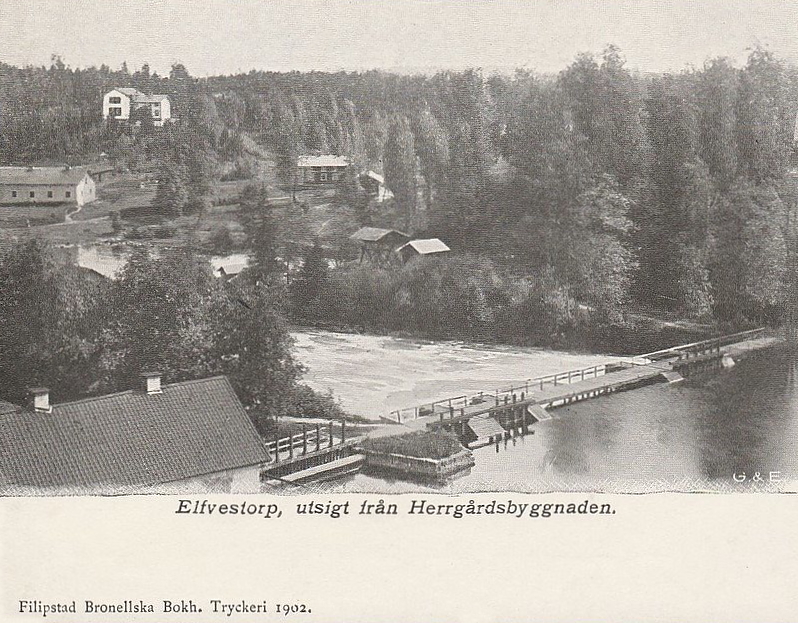 Hällefors, Elfvestorp, Utsigt från Herrgårdsbyggnaden 1902