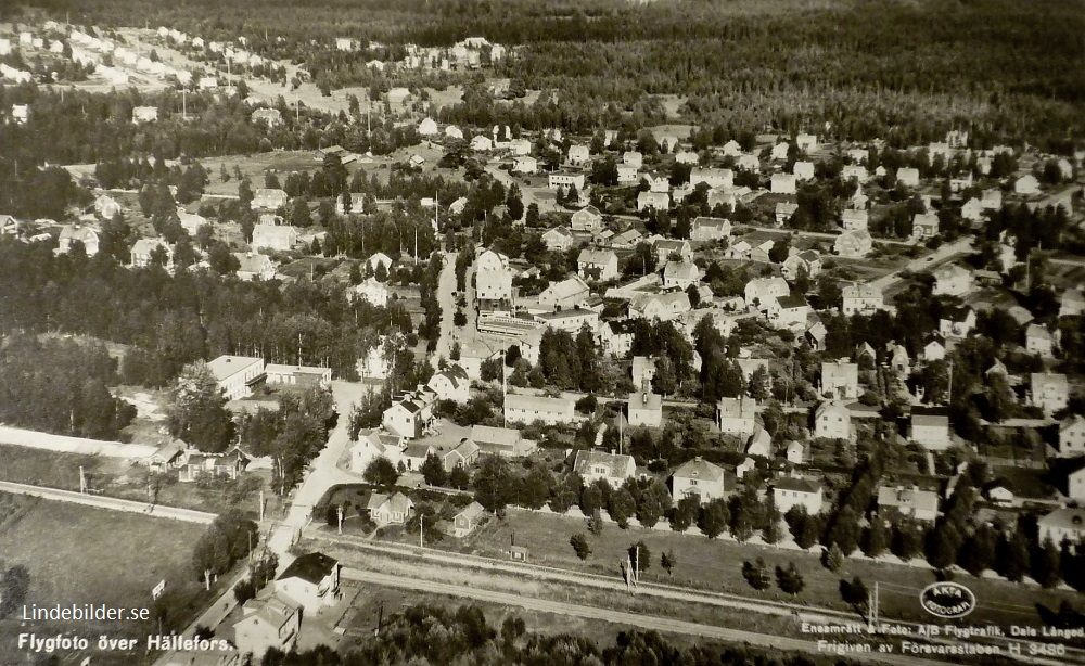 Flygfoto över Hällefors 1948