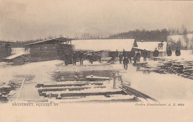 Hällefors, Sågverket Hjulsjö By 1908