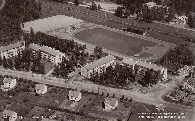 Flygfoto över Hällefors 1953