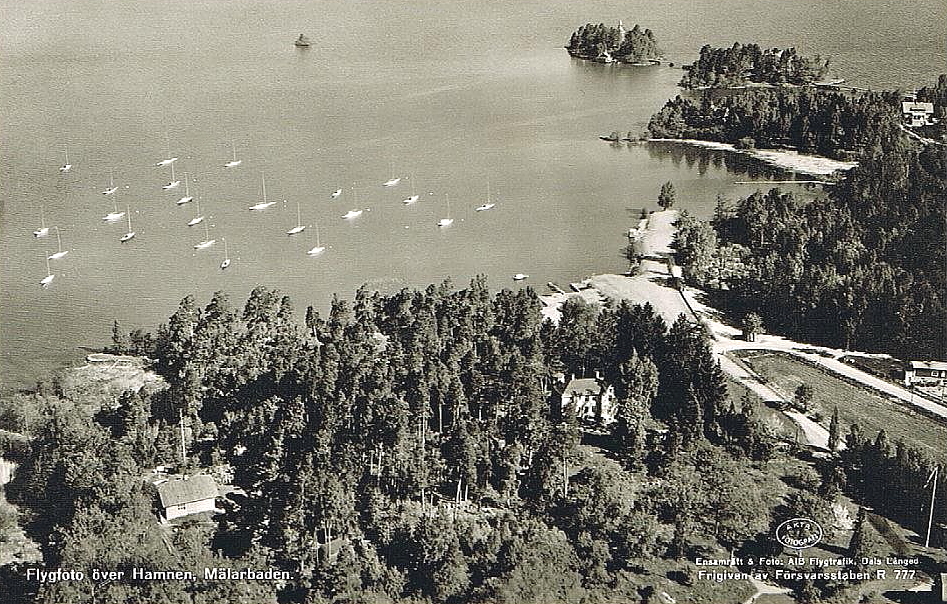 Eskilstuna, Flygfoto över Hamnen, Mälarbaden