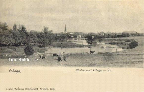 Arboga Staden med Arboga Ån 1909